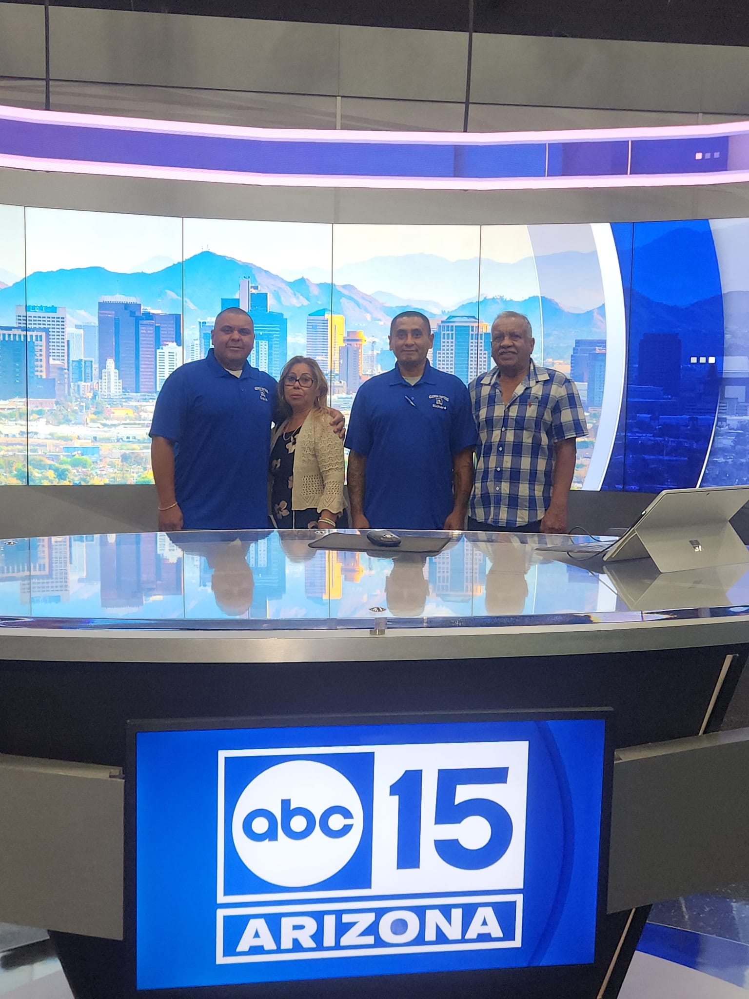 The Garcia family behind the ABC15 Arizona anchor desk in Phoenix
